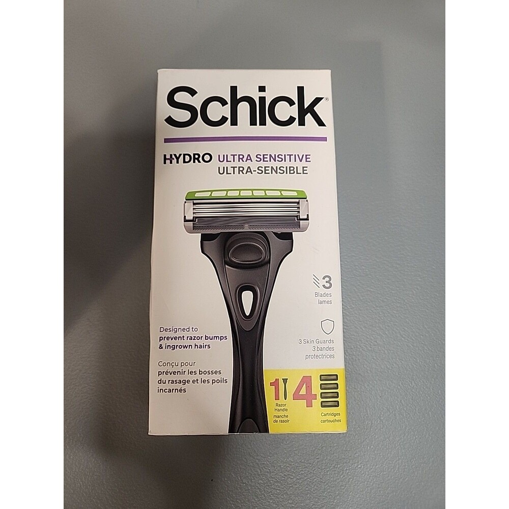 Schick Hydro Skin Comfort Sensitive Razor 4 Cartridge Slim Head Skin Comfort